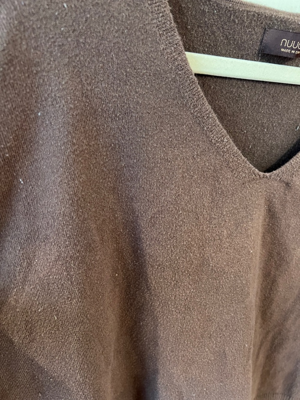 Nuuds Brown V-Neck Sweater XL Oversized Soft Knit Casual - Picture 8 of 14